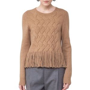 Akris Punto Wool Fringe Basketweave Sweater